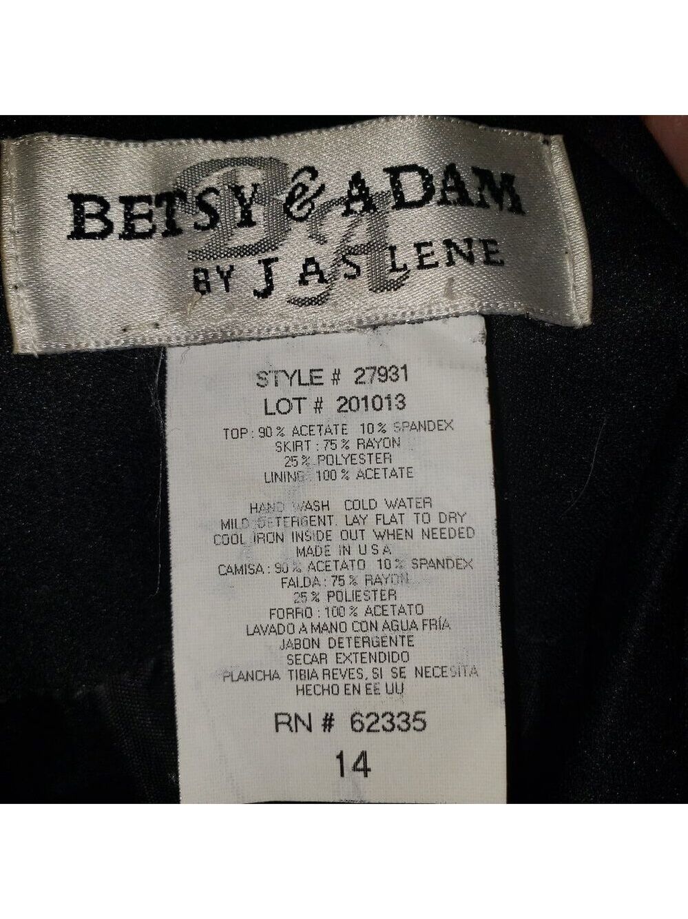Betsy & Adam Black Sparkling Evening Gown - 14 - Picture 10 of 10